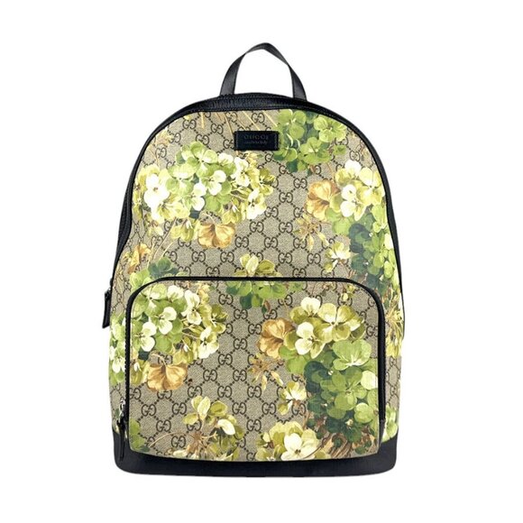 Auth GUCCI GG Blooms Backpack Beige/Multicolor PVC - Picture 1 of 13